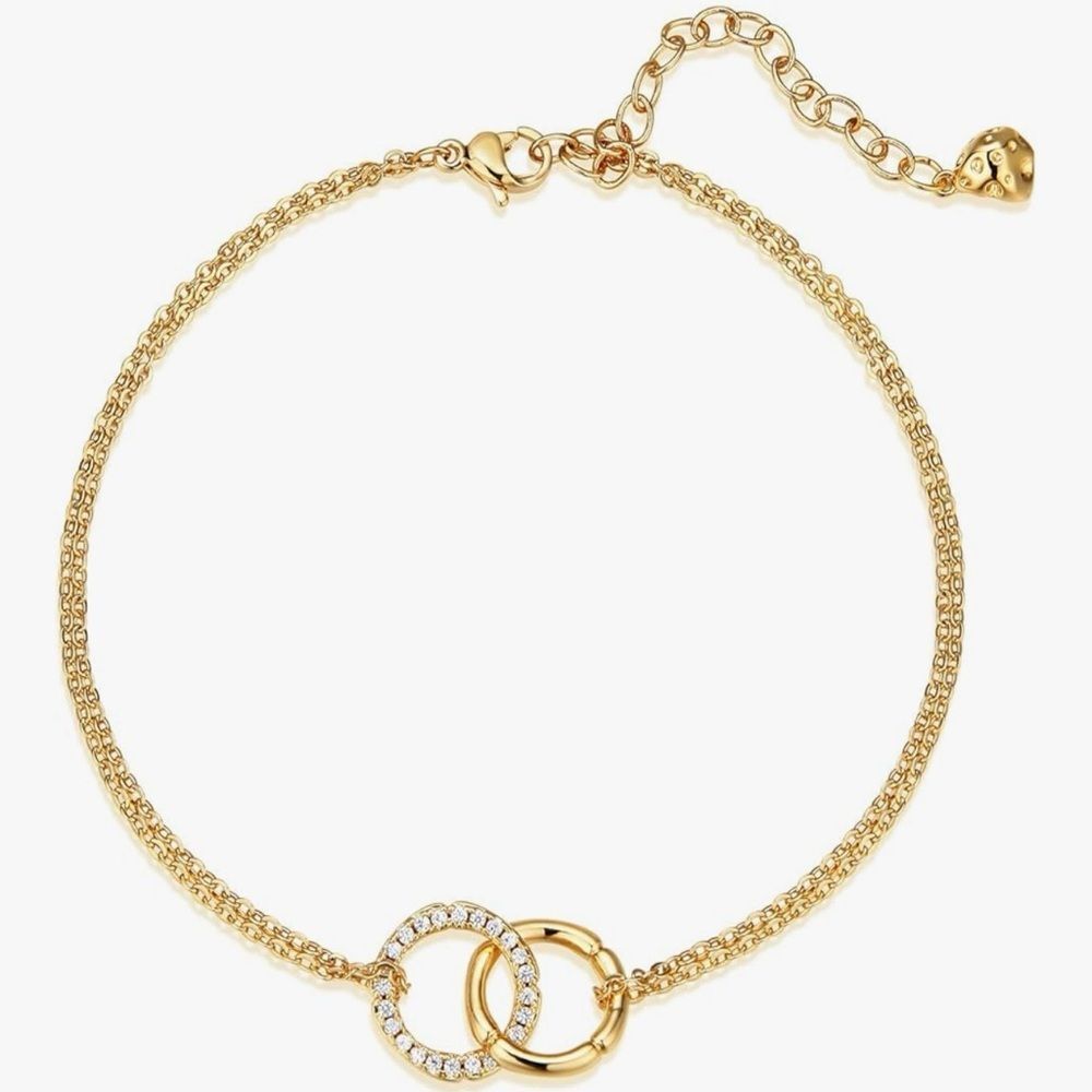 NEW 14K Gold Plated Cubic Zircon Anklet Bracelet